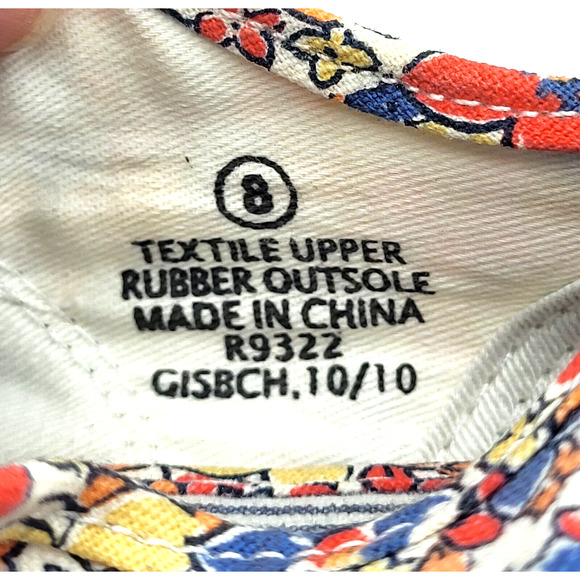 AEROPOSTALE Floral Canvas Sneakers Rubber Sole Womens 8 No Laces UNUSED - Picture 7 of 8